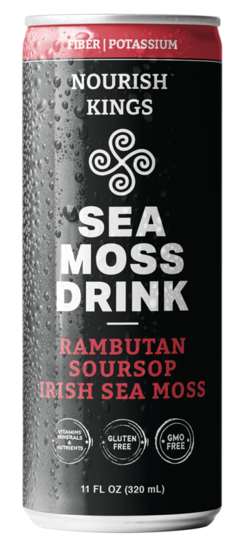 Nourish Kings Sea Moss Drink Rambutan Soursop (11 oz, 12-Pack)